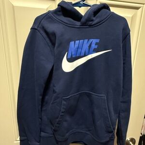 Nike pullover hooded sweatshirt boys SMALL Navy